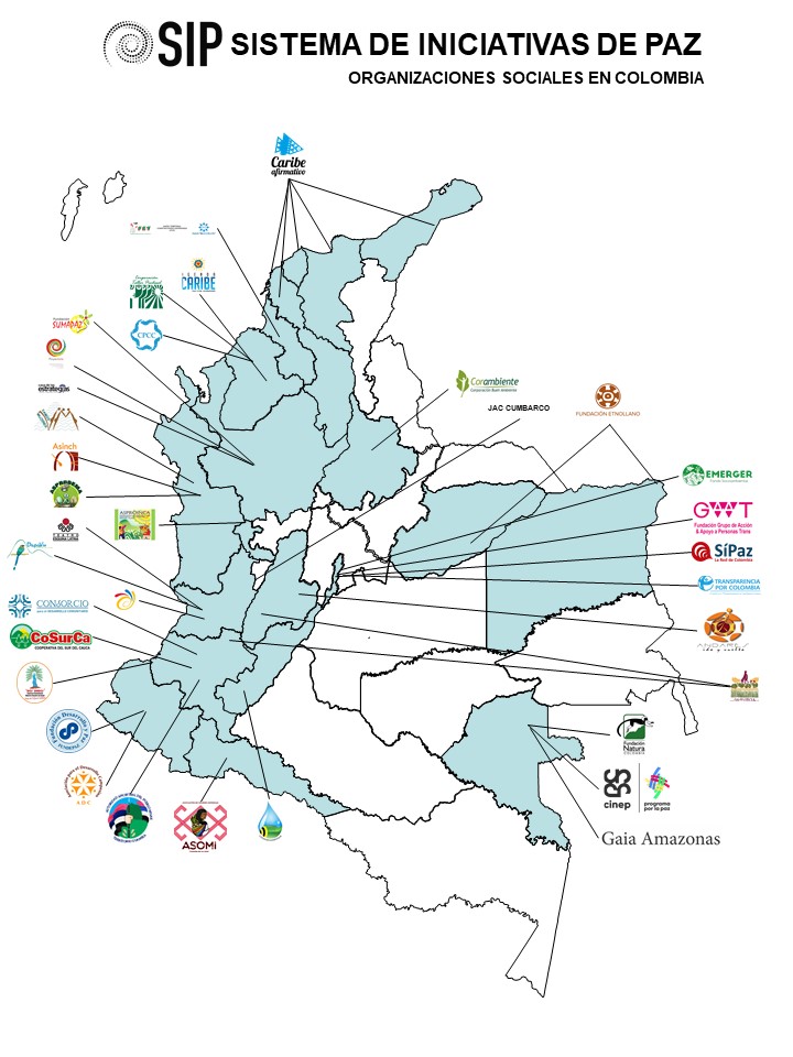 mapa organizaciones sistema iniciativas de paz