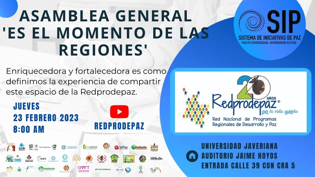 Asamblea General Redprodepaz 'Es el tiempo de las Regiones'